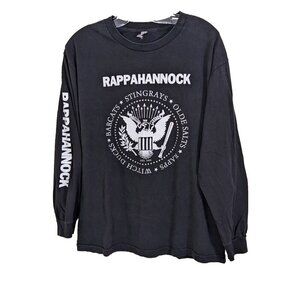 Vintage Rappahannock Virginia Long Sleeve T Shirt Mens Size Large Black Cotton